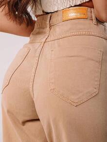 Women Pants - 卡其色 - 查看 3