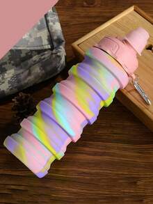 1pc Silicone Foldable Water Bottle Collapsible Water Bottles, Reusable Foldable Lightweight Sports Water Bottle For Travel Gym Camping Hiking,Outdoor Water Bottle Leak-Proof And Fall-Proof,Presents For Father And Brothe - Multicolor - View 1