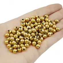 100pcs 304 Stainless Steel Gold-Plated Spacer Beads, Smooth Round Perforated Beads For Precise Crafting Of Bracelets, Necklaces, Earrings, Jewelry Making DIY Accessories, Material: 3mm/4mm - One Bag - View 11