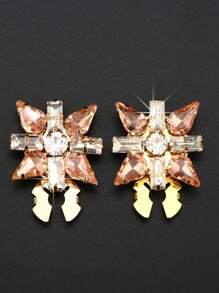 2PCS Crystal Button Covers For Men's Shirts Unique Design Cufflinks,Clothing Accessories Jewelry Sleeve Buttons Luxurious Rhinestones Star 4-Pointed Shirt Collar Accessories Suitable For Formal Wear And Weddings - Star - View 13