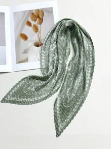 新款70cm正方形簡約印花圍巾，時尚女士帶有皺紋設計的圍巾。可用作頭巾，腰帶和腰帶，以及個人風格的匹配斗篷，頭帶，頭箍，是裝扮造型的理想選擇 - 彩色 - 查看 10