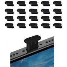 20 tapones USB C para protección contra el polvo, de silicona tipo C, protección para puerto de carga compatible con iPhon.e 15 Plus Pro Max/Sam.sung S24-S20/MacBook/iPad/Pixel - Negro - Ver 2