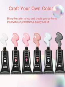 Poly Gel Nail Kit With Base And Top Coat, 6 Colors Nail Gel Colors With Nail Lamp, Nail Extension Kit, Slip Solution For Beginners DIY At Home - 彩色 - 查看 5