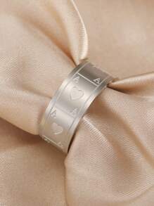 1pc Men's Stainless Steel A Poker Card Wide Ring, Couple Style - Poker Ace - View 5