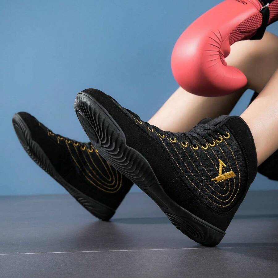 Men's Professional Wrestling Shoes, MidTop Combat Boxing Shoes