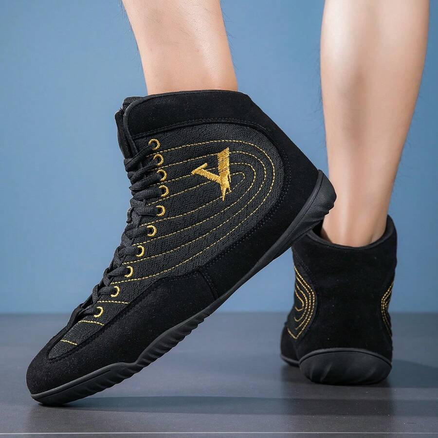 Men's Professional Wrestling Shoes, MidTop Combat Boxing Shoes