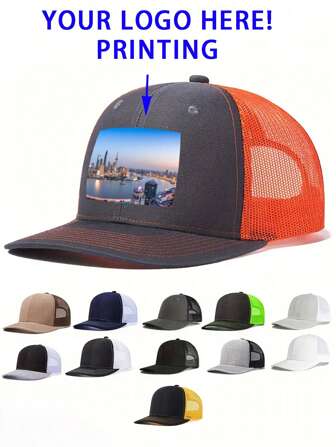 1pc Custom Made Colorblock Trucker Hat, Unisex Outdoor Travel Cap, Can Print Client's Photo, Couple Portrait, Travel Souvenir Image, Gift,Durable,Colorful,Cute,Adorable,Funny,Kawaii,Y2K,Stylish,Unisex,Casual,Custom,Personalized,Unique,Customized,Ideal Gifts For Him,Ideal Gifts For Her,Her,Boyfriend,Girlfriend,Family,Friends,Children,For Anniversaries,For Valentine's Day,For Mother's Day,For Birthdays,For Children's Day,For Father's Day,For Graduation,For Weddings,For Housewarming