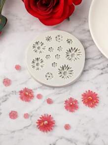 1入組花卉粘土模具，用於珠寶製作，雛菊小花矽膠模具 - 糖果巧克力杯子蛋糕肥皂製作專案