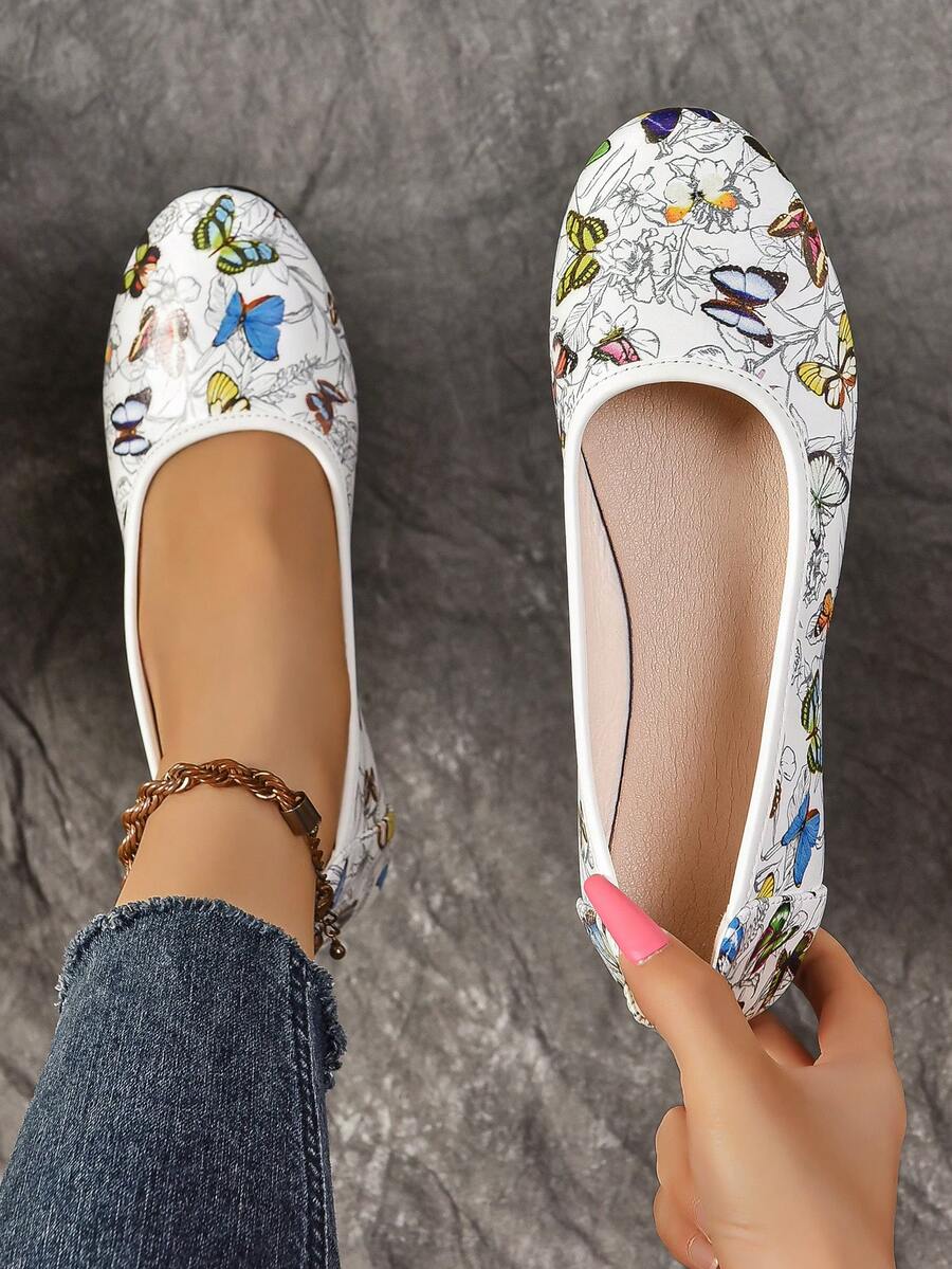 女士新款戶外休閒扣帶泡沫平底涼鞋，夏季時尚易穿梭帶扣鞋 - 白色 - 查看 1