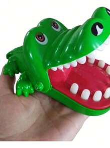 Juguete cocodrilo muerde dedos, mini juego de broma y suerte, divertido para niños y fiestas, 13.5*15*8.5 cm - Verde - Ver 2