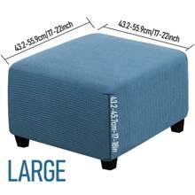 經典彈性正方形腳凳套，滑套式Grip聚酯彈性保護套帶彈性帶閉合，可機洗，家庭辦公室裝飾-1件 - 彩色 - 查看 19