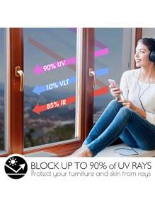 Silver One Way Window Privacy Film Daytime, Heat Control UV Blocking Reflective Mirror Window Tint For Home, Non-Adhesive Self Static Cling Window Stickers,Stickers,Wall Decal, Vinyl Decal For Home Decorations,Spring Decoration Items Refresh Your Home,Rama Decoration Stickers - Multicolor - View 5