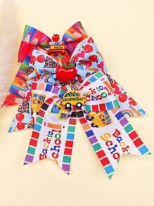 conjunto de 5 peças de acessórios para cabelo para meninas voltarem à escola, incluindo suporte de rabo de cavalo, grampos de cabelo, laço de fita multicor, adequado para uso diário, festas de feriado, combinação de presente.