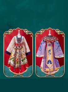 5/10 件/套创意 DIY 女孩时装设计套件，包括贴纸艺术和工艺材料，无需缝纫，是生日、万圣节、圣诞节或感恩节的理想礼物 - 彩色 - 查看 8