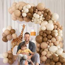 140Pcs/50Pcs Brown Skin Color Sand White Latex Garland Balloons For Wedding, Birthday, Pop Party, Bridal Shower, Graduation, Family Gathering, Bachelor Party Decoration, Gender Reveal, Party Decoration - Multicolor - View 5