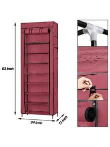 Mueble zapatero de Valuebox con 9 baldas. Mueble organizador con cubierta antipolvo y espacio  HCX - Multicolor - Ver 7
