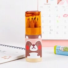 12 Cái/hộp Bút Chì Màu Hình Gấu Mini Dễ Thương - Bộ Văn Phòng Phẩm Sáng Tạo Dành Cho Học Sinh - Quà Tặng Halloween, Lễ Tạ Ơn Và Giáng Sinh Hoàn Hảo - Nhiều màu - Xem 12