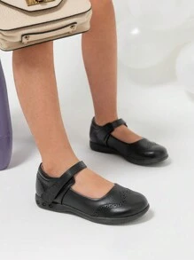 Girls School Uniform Shoes Mary Jane Dress Flats Back To School Shoes (Little Kid/Big Kid) - màu đen - Xem 3