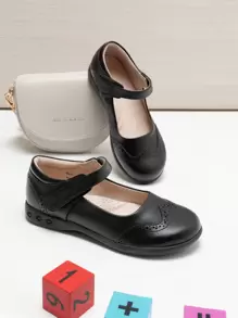 Girls School Uniform Shoes Mary Jane Dress Flats Back To School Shoes (Little Kid/Big Kid) - màu đen - Xem 1