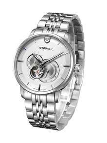 TOPHILL超亮腕錶男款特殊設計自動機械運動男士手錶藍寶石水晶 - 白色 - 查看 4