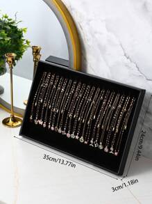 1 Stück Samt- und PU-Leder Halsketten Präsentationsplatte, Samt Halsketten Präsentationsschale, Schmuck Anhänger Armband Präsentationsständer, Rückkehr zur Schule