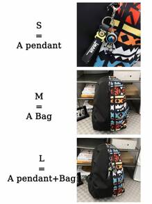 Ba lô đi học 1 PC Hợp thời trang dành cho tuổi teen Kết cấu tương phản màu sắc thời trang Ba lô Ví nhẹ Bền & có dây đeo có thể điều chỉnh & Với mặt dây chuyền phi hành gia hoạt hình Túi sách nylon có ngăn đựng máy tính xách tay Thích hợp cho máy tính xách tay 16 inch Dành cho thanh thiếu niên & Tốt nghiệp & Thiếu nữ & Sinh viên đại học & Dành cho hoạt động ngoài trời & Du lịch & Trường trung học cơ sở & Trung học phổ thông & Đại học, S=Một mặt dây chuyền &M=Một cái túi&L=Một mặt dây chuyền+Túi - Nhiều màu - Xem 4