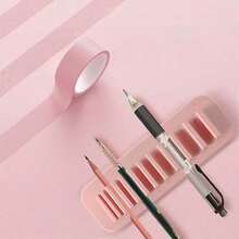 1入組矽膠化妝刷架，牙刷架，筆架，浴室牙刷收納架，自粘矽膠架，壁掛式收納盒 - 彩色 - 查看 3