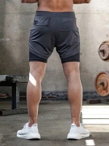 Pantalones Cortos Deportivos Transpirable Short Correr Gimnasio Casuales 2 en 1, Pantalones cortos deportivos Transpirable de camuflaje para hombre, de secado rápido, para entrenamiento, gimnasio, Fitness, Jogging