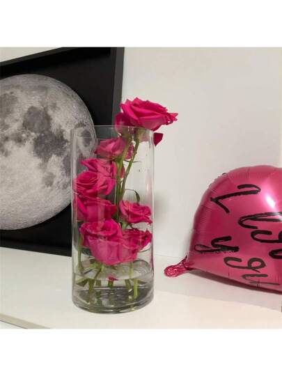 Acrylic Anti Drop Vase, Transparent Straight Tube, Multifunctional Creative Living Room Bedroom ation, Glass Vase/Basin/Aquarium, Large ation Birthday Graduation Home ations Flower Vase view 3