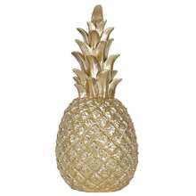 樹脂人造菠蘿，5.9英寸北歐人工水果雕像，家居配飾手工藝創意水果形狀桌面裝飾客廳裝飾派對展示 - 金色 - 查看 7