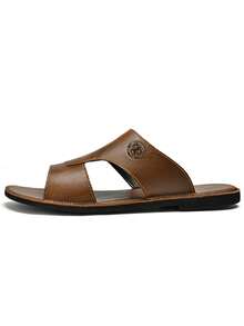 CLOHOO Brand Handmade Comfortable Soft Bottom Soft Upper Men's Sandals Casual Beach Slippers - Light Brown - View 5