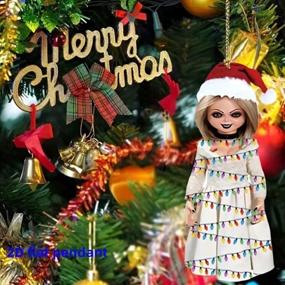 1pc, Ghost Of Classic Horror Figure Pendant For Birthdays - Perfect For Car Mirrors And Trees, Acrylic Pendant For Tree Decorations, Decorative Pendant For Knife Lovers, Character Pumpkin Skull Decorations, Tree Decorations, Tree Decorations Home Decor Christmas Decorations Room Decor Christmas