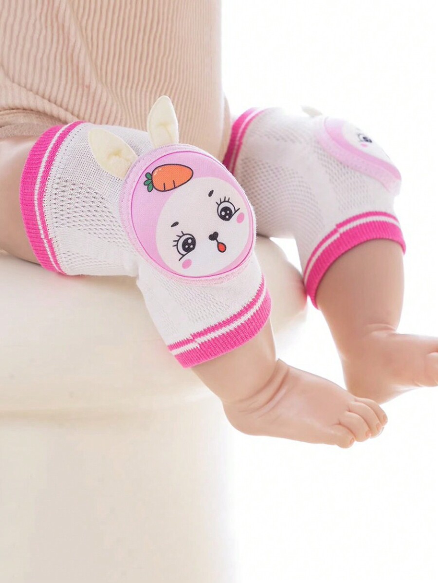 1 Pair Baby Girl's Kids Soft Elastic Knee And Elbow Brace Pads For