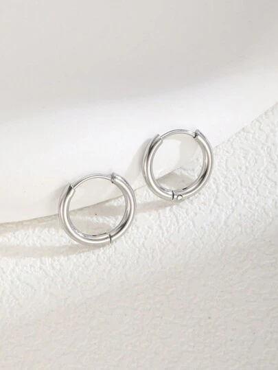 1pc Girls Minimalist Classic Hoop Earrings For Kids Family Friends Festival Christmas Birthday Gift For Daily Wear