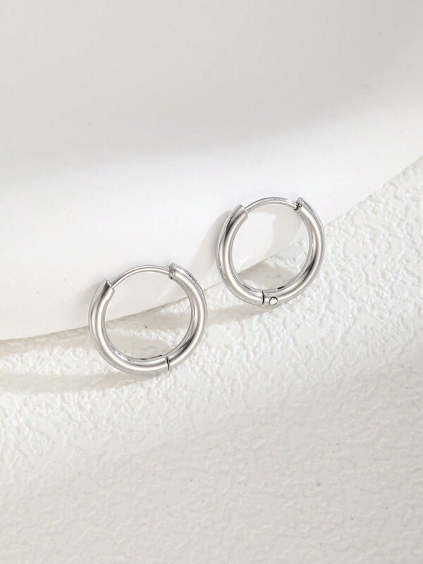 1pc Teen Girls Minimalist Classic Hoop Earrings For Girls For Daily Wear