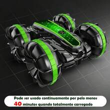 1 Peça sensor de gesto de mão controle remoto anfíbio 4wd dublê offroad carro à prova d'água brinquedo infantil (verde) - Verde - Visão 6