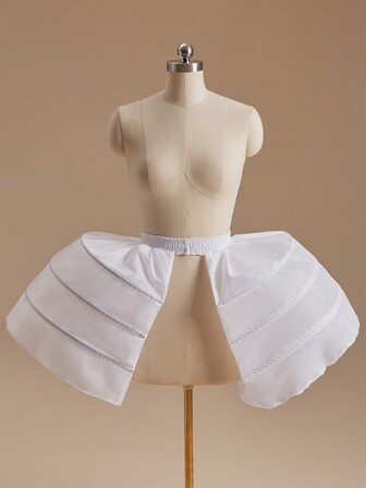 1 st vit 3-ringad underkjol med dubbla volanger, barock rokokostil viktoriansk krinolin underkjol med korsettkjol för lolitaklänning balklänning cosplay