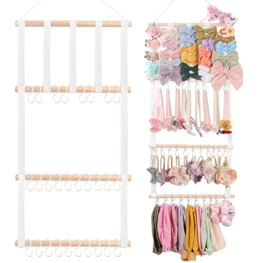 Headband Holder Hair Bows Organizer, Baby Headbands Hair Accessories Organizer Storage Wall Hanging Decor For Toddler Girls Room Love Valentine