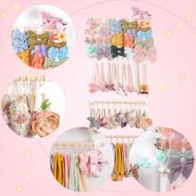 Headband Holder Hair Bows Organizer, Baby Headbands Hair Accessories Organizer Storage Wall Hanging Decor For Toddler Girls Room Love Valentine