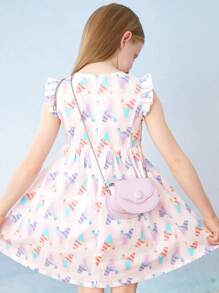 Annil Tween Girls  Vest,  Thin Dress, Summer Princess Dress, Sweet Floral A-Line Dress