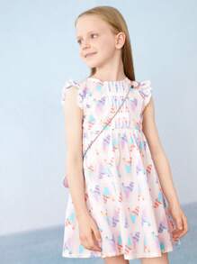 Annil Tween Girls  Vest,  Thin Dress, Summer Princess Dress, Sweet Floral A-Line Dress