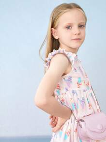 Annil Tween Girls  Vest,  Thin Dress, Summer Princess Dress, Sweet Floral A-Line Dress