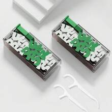 10支一次性牙線棒的便攜自動出牙線器，按壓式牙齒清潔牙線卡