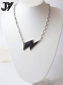 1入珠寶項鍊,波希米亞風格閃電形狀的綠松石吊墜,嘻哈風格,男女皆宜 - 閃電 - 查看 16