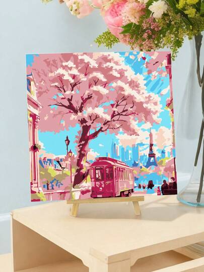 成人彩繪畫，初學者專用丙烯酸易於塗抹畫，DIY數字畫作為禮物家居牆壁裝飾，20W X 20L/30W X 30L