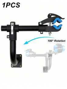Soporte de reparación de bicicleta de montaje en pared, bastidor de mantenimiento de bicicleta para el hogar con liberación rápida ajustable y giratoria para bicicletas de carretera y de montaña - Azul - Ver 2