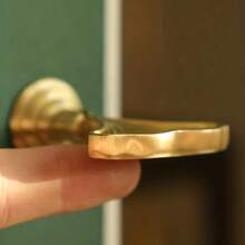 2pcs Handle Furniture Hardware Drawer, Single Hole Handle Bookshelf, Shoe Cabinet, Bedside Table, Fan-Shaped Small Handle, Ginkgo Leaf - Golden - View 6