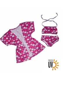 Young Girls Bikini Sets - 粉色 - 查看 2