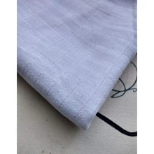 Tecido Fralda Quadriculada 10 Metros (140g/m2) 100% Algodão Para Bebê, Artesanato, Bordar, Personalizar - Branco - Visão 2