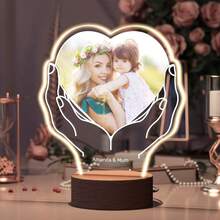 Đèn Cá Tính, Khung Ảnh Phát Sáng Tùy Chỉnh Quà Tặng Cho Mẹ, Mẹ, Vợ, Con Gái, Bạn Gái, Đèn Ngủ LED Độc Đáo Cho Ngày Của Mẹ, Sinh Nhật, Ngày Kỷ Niệm Và Giáng Sinh - Hình Trái Tim C - Xem 2